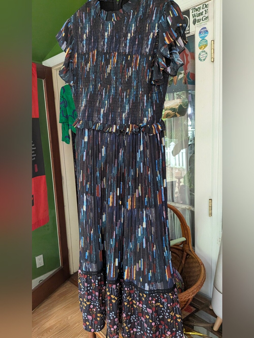 Missoni Navy Multi-Stripe & Floral Maxi Dress